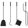 vidaXL Set di attrezzi per camino 5 pezzi 18x56 cm in acciaio - Image 8 of 9