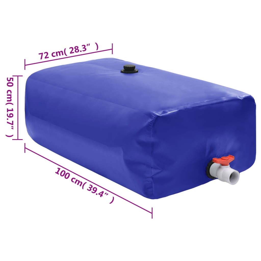 vidaXL Depósito de Agua con Grifo Plegable de PVC de 500 L - Image 138 of 240