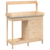 Mesa de trasplante vidaXL de madera maciza de abeto 110,5x45x124,5 cm Marrón - Image 3 of 22