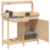 Mesa de trasplante vidaXL de madera maciza de abeto 110,5x45x124,5 cm Marrón - Image 7 of 22