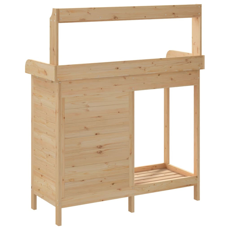 Mesa de trasplante vidaXL de madera maciza de abeto 110,5x45x124,5 cm Marrón - Image 16 of 22