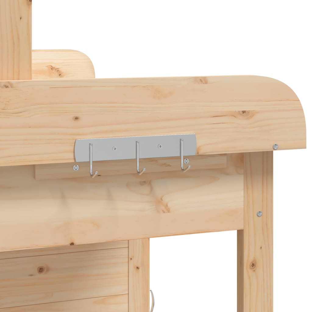 Mesa de trasplante vidaXL de madera maciza de abeto 110,5x45x124,5 cm Marrón - Image 17 of 22