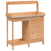 vidaXL Mobile Potting Table, Solid Fir Wood with Zinc Top, 110.5x45x124.5cm, Brown - Image 2 of 11