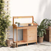vidaXL Mobile Potting Table, Solid Fir Wood with Zinc Top, 110.5x45x124.5cm, Brown - Image 3 of 11