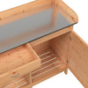 vidaXL Mobile Potting Table, Solid Fir Wood with Zinc Top, 110.5x45x124.5cm, Brown - Image 10 of 11