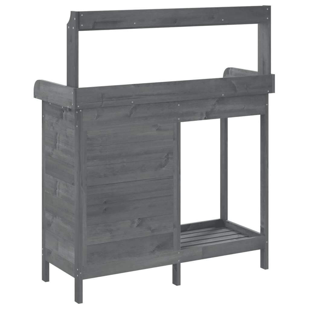 Mesa de trasplante vidaXL de madera maciza de abeto 110,5x45x124,5 cm Marrón - Image 15 of 22