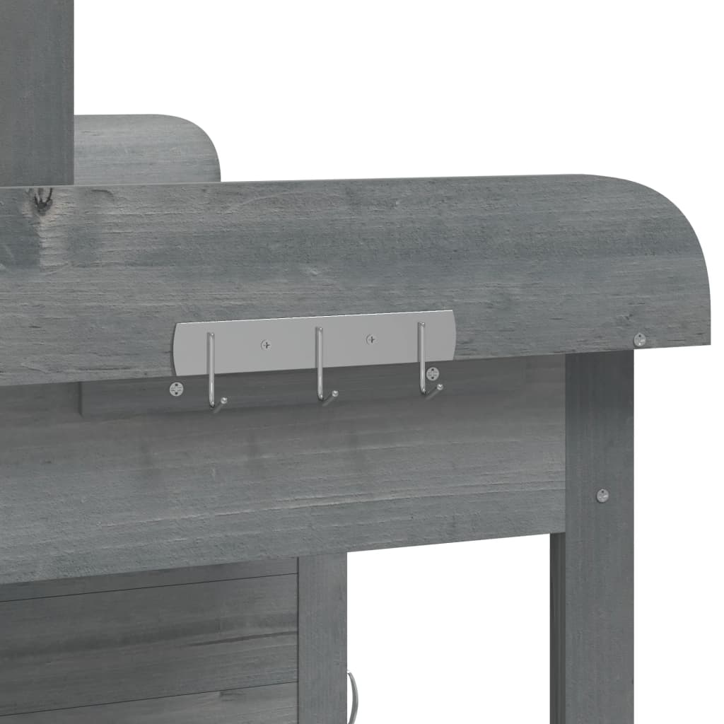 Mesa de trasplante vidaXL de madera maciza de abeto 110,5x45x124,5 cm Marrón - Image 18 of 22