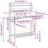 vidaXL Mesa de Trasplante con Fregadero de Madera Maciza de Abeto, 147,5x44x139,5 cm Marrón - Image 11 of 11