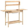 vidaXL Mesa de Trasplante con Fregadero de Madera Maciza de Abeto, 147,5x44x139,5 cm Marrón - Image 5 of 11