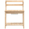 vidaXL Mesa de Trasplante con Fregadero de Madera Maciza de Abeto, 147,5x44x139,5 cm Marrón - Image 6 of 11