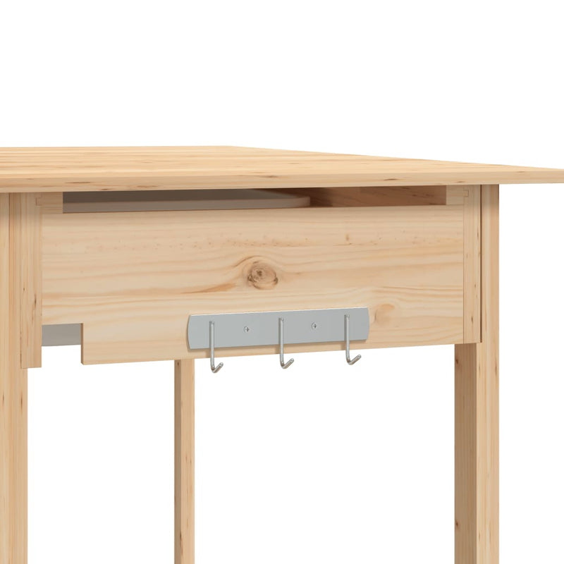 vidaXL Mesa de Trasplante con Fregadero de Madera Maciza de Abeto, 147,5x44x139,5 cm Marrón - Image 9 of 11
