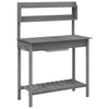 vidaXL Potting Table with Sink, Solid Fir Wood, 147.5x44x139.5 cm, Grey - Image 2 of 11