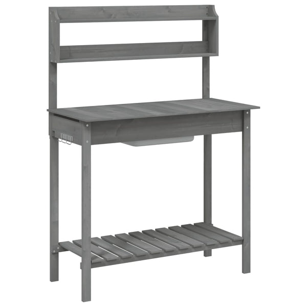 Tavolo Invaso con Lavello Massello Abete 147,5x44x139,5 cm Grigio - immagine 2 | SolPatio