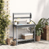 vidaXL Potting Table with Sink, Solid Fir Wood, 147.5x44x139.5 cm, Grey - Image 3 of 11