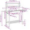 vidaXL Potting Table with Sink, Solid Fir Wood, 147.5x44x139.5 cm, Grey - Image 11 of 11