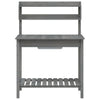 vidaXL Potting Table with Sink, Solid Fir Wood, 147.5x44x139.5 cm, Grey - Image 6 of 11