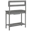 vidaXL Potting Table with Sink, Solid Fir Wood, 147.5x44x139.5 cm, Grey - Image 8 of 11