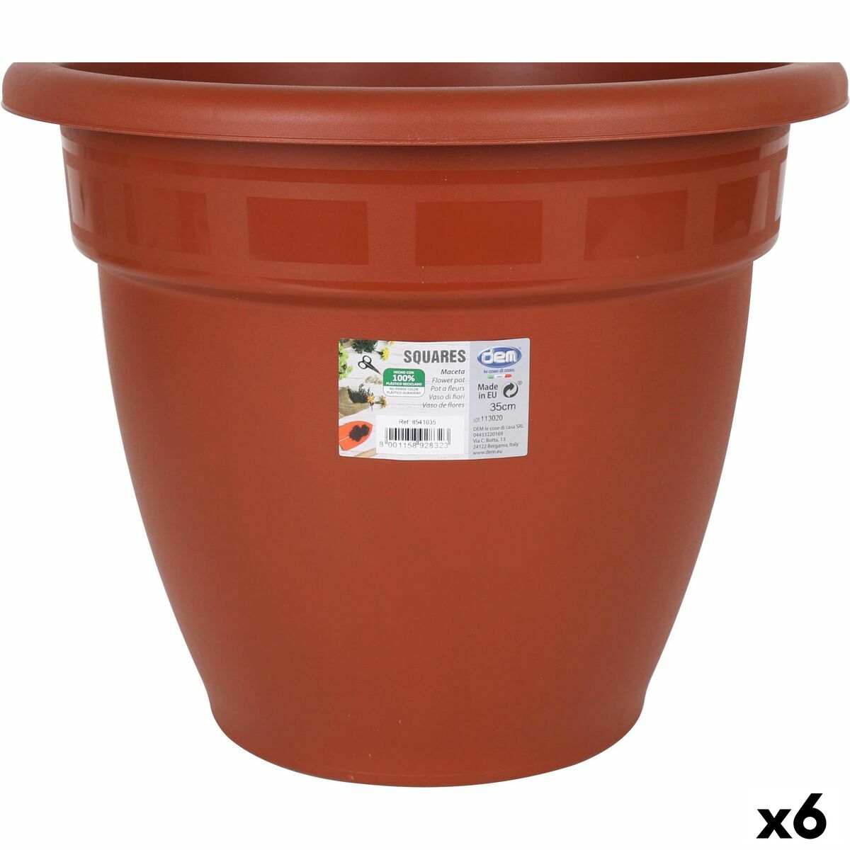 Vaso Dem Squares Rotonda Marrone 35 x 35 x 28,5 cm (6 Unità) - Image 1 of 2