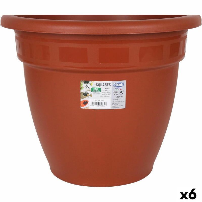 Vaso Dem Squares Rotonda Marrone 35 x 35 x 28,5 cm (6 Unità) - Image 1 of 2