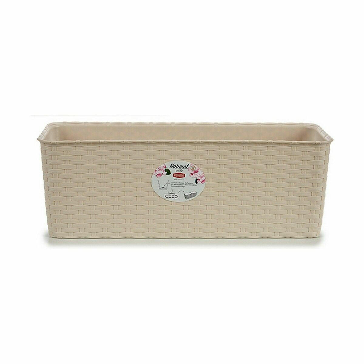 Jardinera Stefanplast Beige Plástico 17,5 x 16 x 48,5 cm (12 Unidades) - Image 2 of 3