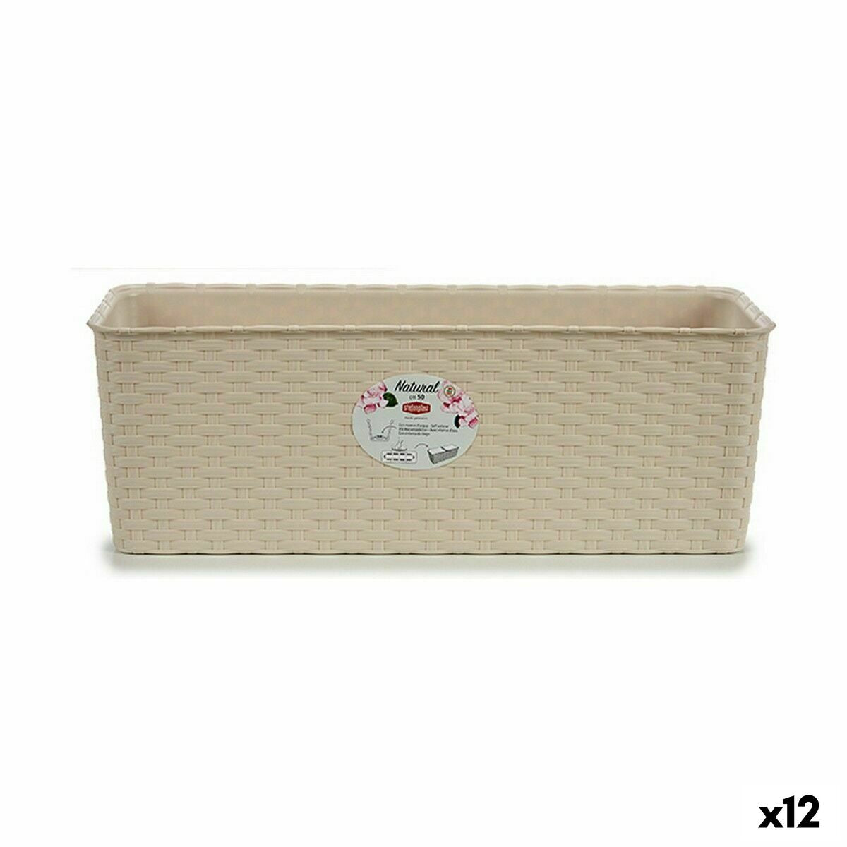 Jardinera Stefanplast Beige Plástico 17,5 x 16 x 48,5 cm (12 Unidades) - Image 1 of 3