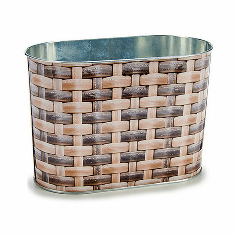 Ibergarden Vaso Ovale in Metallo e Vimini 12,7 x 15 x 23,5 cm (Confezione da 24) - Image 2 of 2