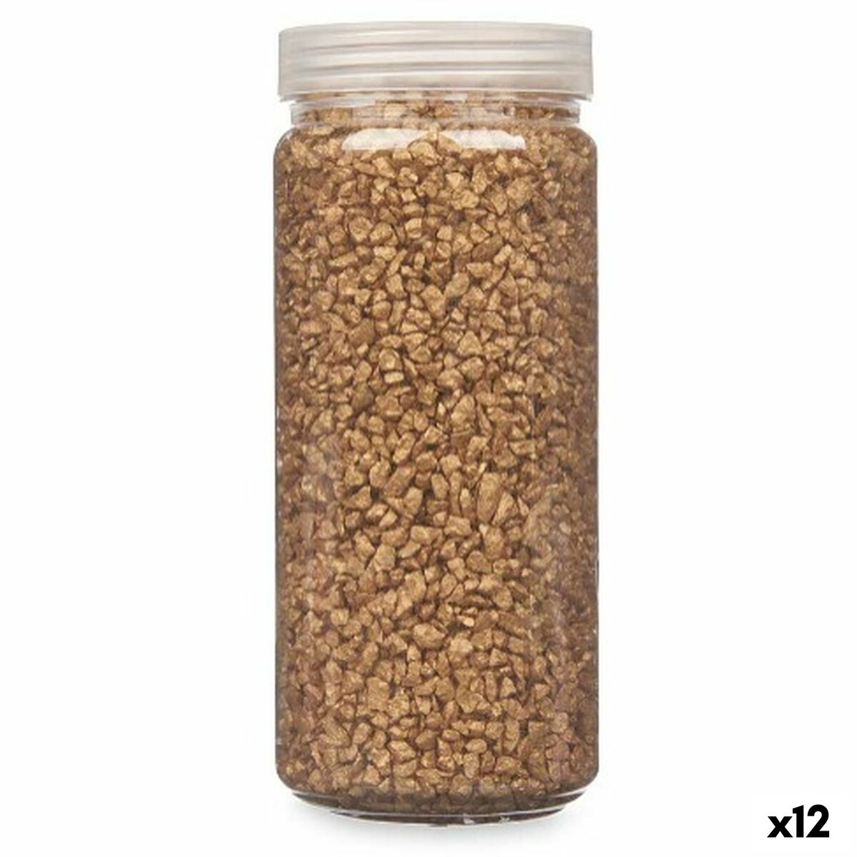 Decorative Stones Gift Decor Gold 2 - 5 mm 700 g 6.5 x 15.5 x 6.5 cm 6.2 x 15.3 x 6.2 cm 6.5 x 15.8 x 6.5 cm (12 Units) - Image 1 of 3