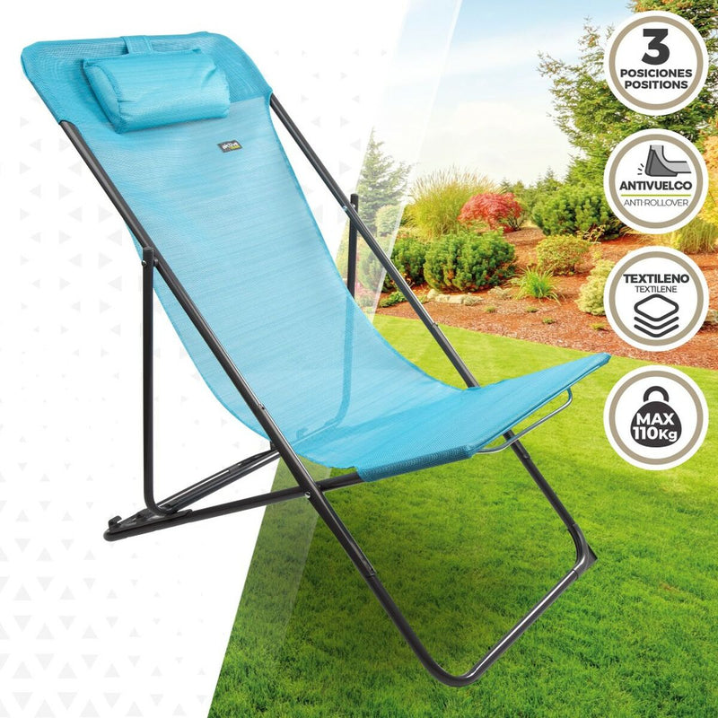Tumbona reclinable Aktive Azul 53 x 87 x 78 cm (4 Unidades) - Image 7 of 7