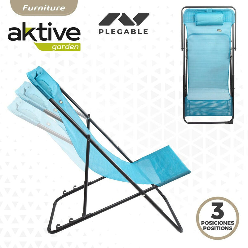 Tumbona reclinable Aktive Azul 53 x 87 x 78 cm (4 Unidades) - Image 2 of 7