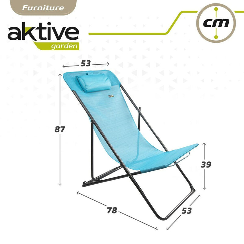 Tumbona reclinable Aktive Azul 53 x 87 x 78 cm (4 Unidades) - Image 3 of 7