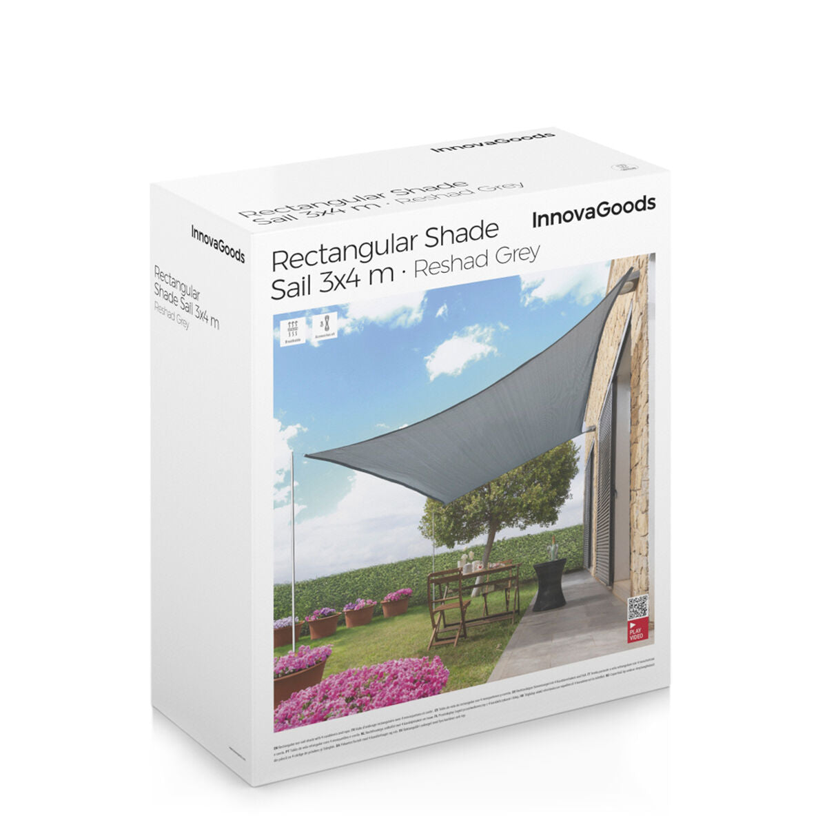 InnovaGoods Reshad Rectangular Sail Shade 3 x 4 m - Image 8 of 14